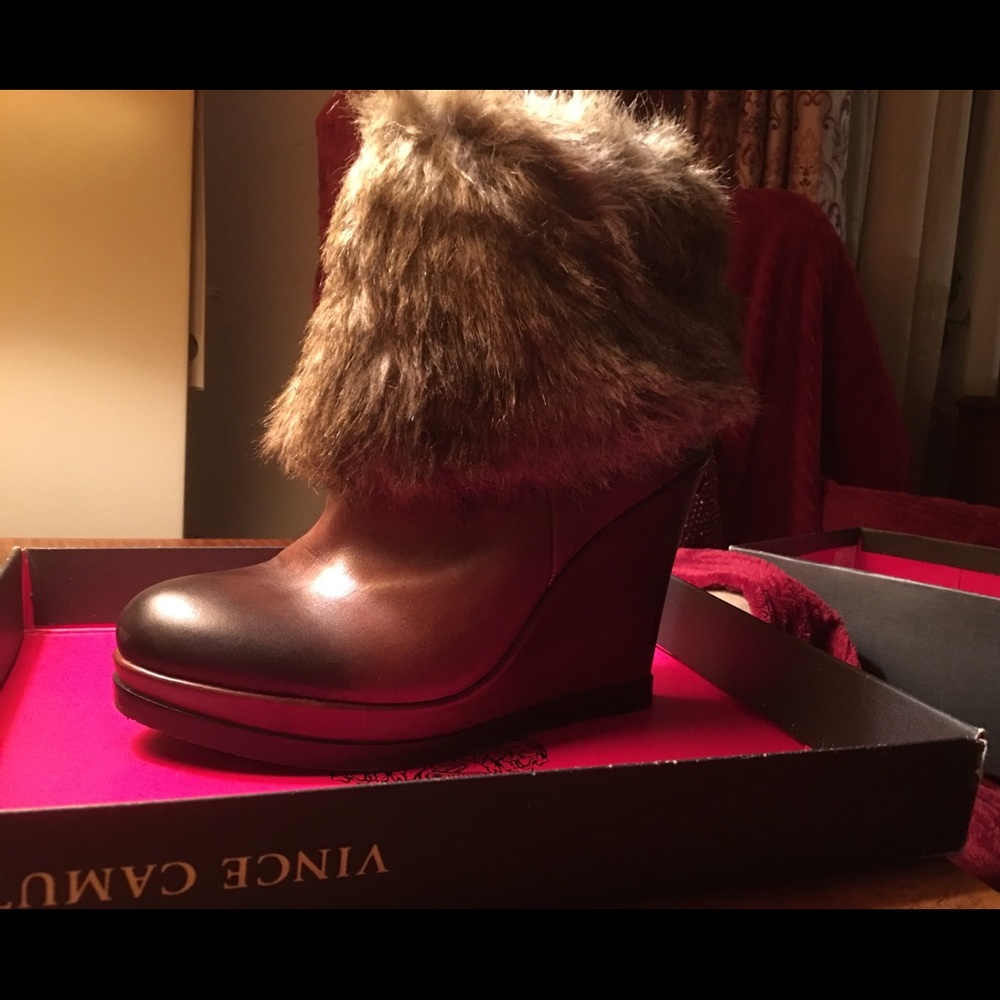 Vince Camuto Brown Ombré Faux Fur Boots